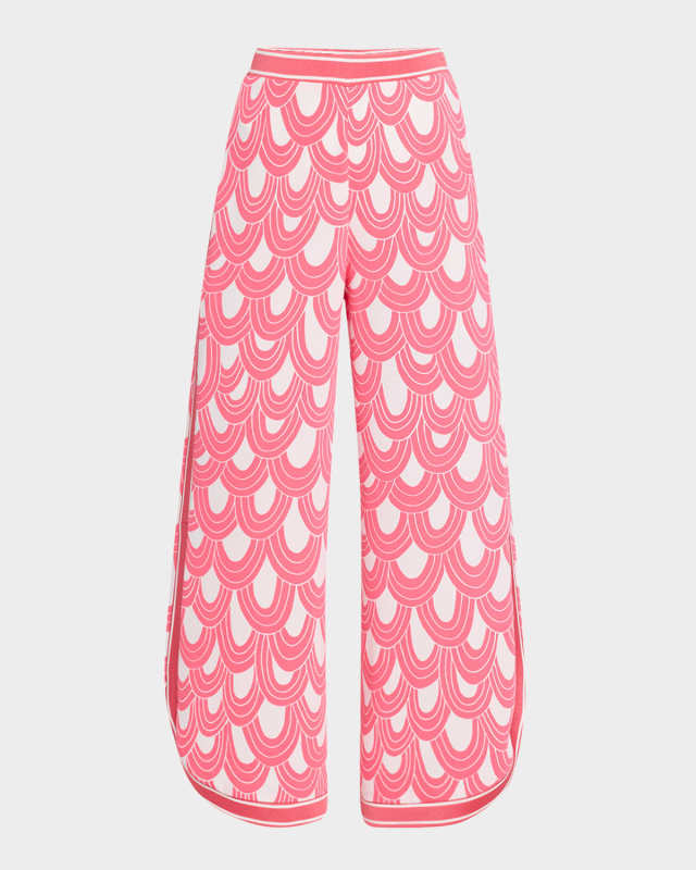 Overhead Cropped Scallop-Print Pants